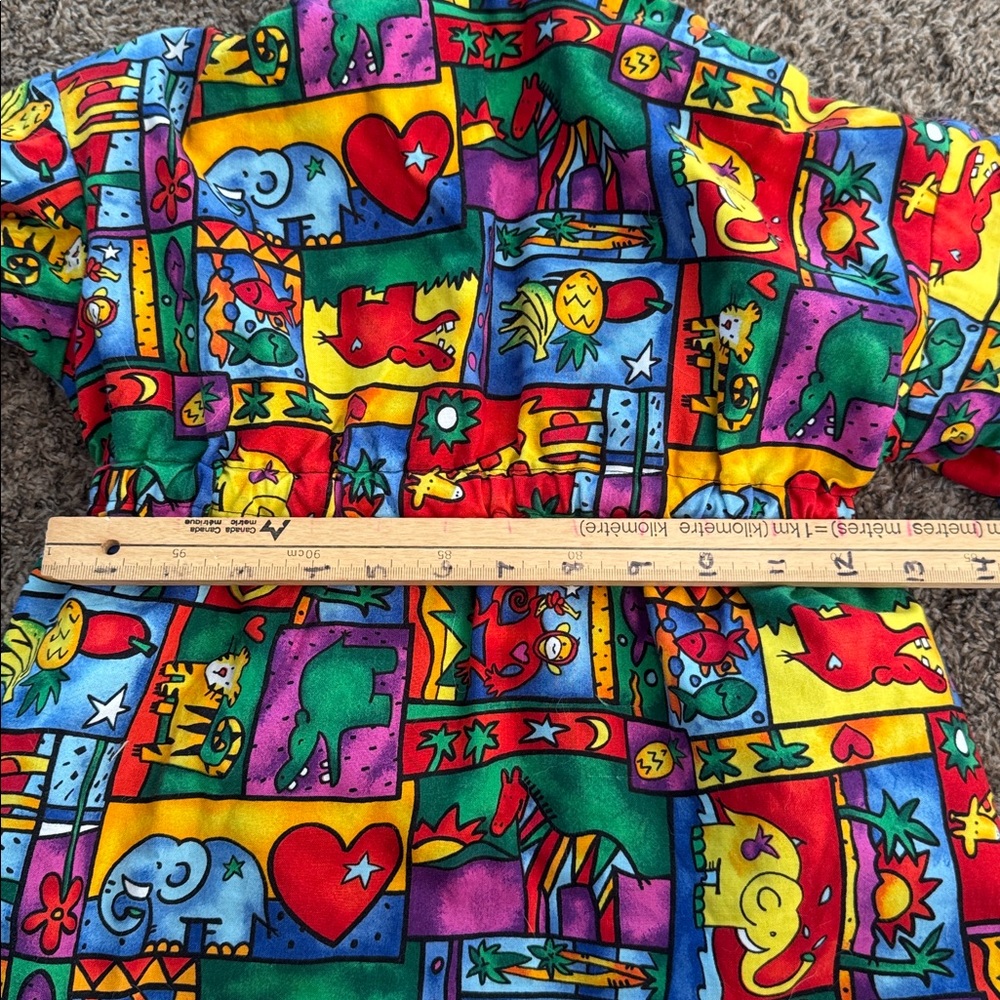 Vintage Quilted Kids Colourful Jacket With Animals - Picture 8 of 9